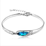 925 Silver Crystal Shoe Bracelet Bangle for Women S-B150