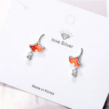 925 Silver Leaf Zirconia Tassel Earrings S-E738