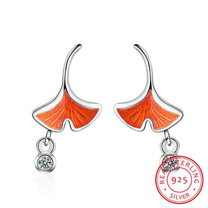 925 Silver Leaf Zirconia Tassel Earrings S-E738