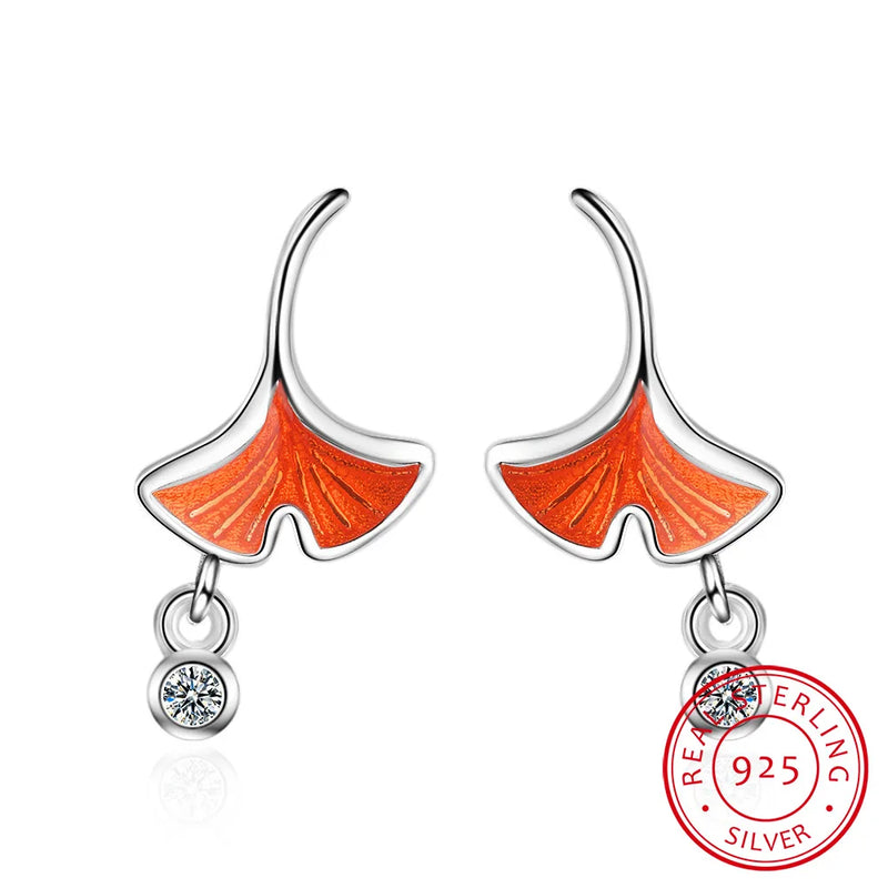 925 Silver Leaf Zirconia Tassel Earrings S-E738