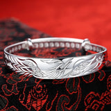 925 Sterling Silver Phoenix Lady Bracelet Adjustable Jewelry