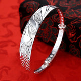 925 Sterling Silver Phoenix Lady Bracelet Adjustable Jewelry