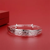 925 Sterling Silver Phoenix Lady Bracelet Adjustable Jewelry