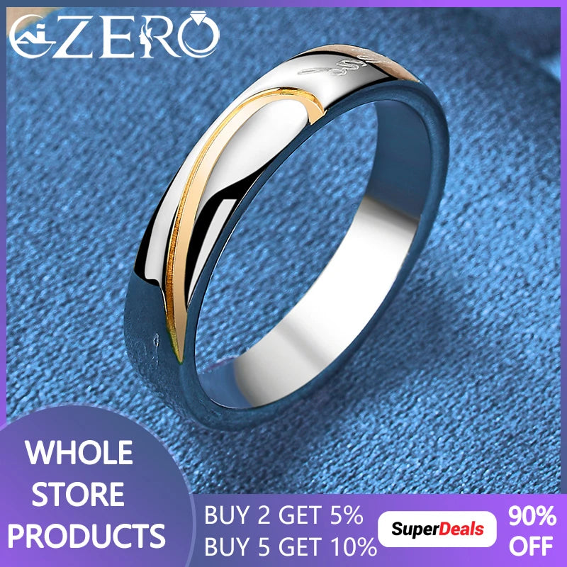 925 Sterling Silver Line Ring Wedding Gift Jewelry