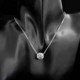 925 Silver Heart Ball Necklace Pendant