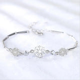 925 Silver Snowflake Bracelet Blue/White Zirconia Crystal Gift