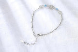 925 Silver Snowflake Bracelet Blue/White Zirconia Crystal Gift