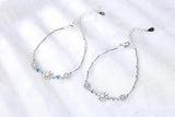 925 Silver Snowflake Bracelet Blue/White Zirconia Crystal Gift