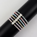 Colorful Stone Bead Bracelet Initial Letter Bracelet Women Gift