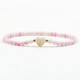 Colorful Stone Bead Bracelet Initial Letter Bracelet Women Gift