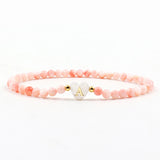 Colorful Stone Bead Bracelet Initial Letter Bracelet Women Gift