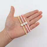 Colorful Stone Bead Bracelet Initial Letter Bracelet Women Gift