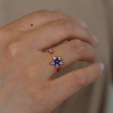 Adjustable Flower Crystal Finger Rings Color&Silver Plated Women Jewelry