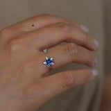 Adjustable Flower Crystal Finger Rings Color&Silver Plated Women Jewelry