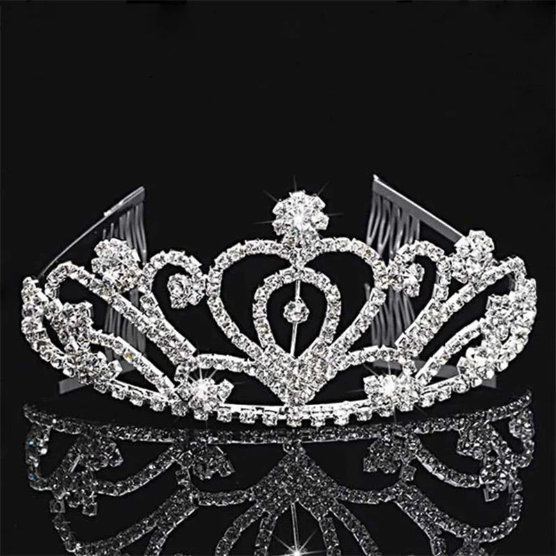 Heart Crystal Bridal Tiara Crown Wedding Headband