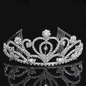 Heart Crystal Bridal Tiara Crown Wedding Headband