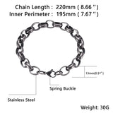 Men's Stainless Steel Chain Bracelet Punk Rock Charm Jewelry