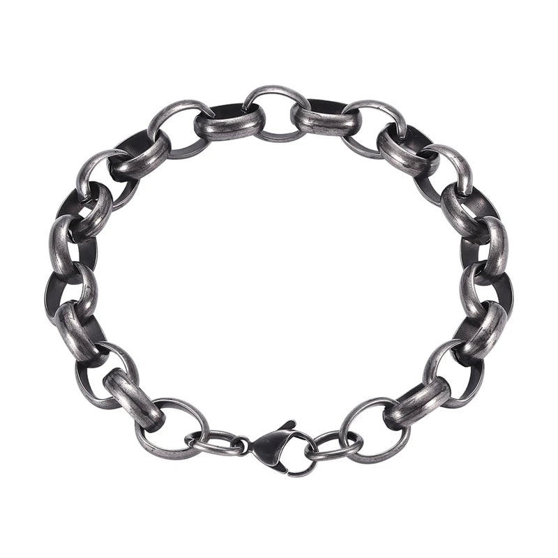Men's Stainless Steel Chain Bracelet Punk Rock Charm Jewelry