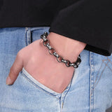 Men's Stainless Steel Chain Bracelet Punk Rock Charm Jewelry