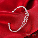 925 Silver Knot Cuff Bracelet Bridesmaid Gift