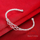 925 Silver Knot Cuff Bracelet Bridesmaid Gift