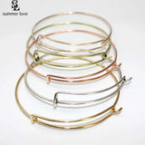 Adjustable Wire Bangle Bracelet Lot, Expandable Charm Jewelry for Women - Pack