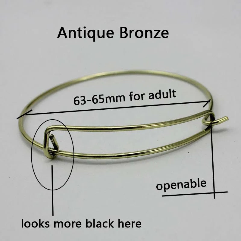 Adjustable Wire Bangle Bracelet Lot, Expandable Charm Jewelry for Women - Pack
