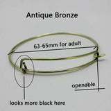 Adjustable Wire Bangle Bracelet Lot, Expandable Charm Jewelry for Women - Pack