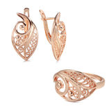 Ethnic Bride Wedding Jewelry Sets 585 Rose Flower Earrings Rings