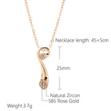 Rose Zircon Dangle Necklace 585 Daily Fine Jewelry