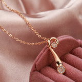 Rose Zircon Dangle Necklace 585 Daily Fine Jewelry