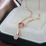 Rose Zircon Dangle Necklace 585 Daily Fine Jewelry