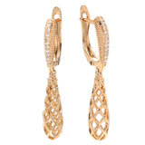 Glossy Rose Weaving Dangle Earrings Ethnic Bride Wedding Jewelry