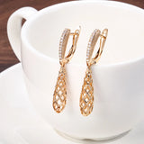 Glossy Rose Weaving Dangle Earrings Ethnic Bride Wedding Jewelry