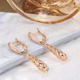 Glossy Rose Weaving Dangle Earrings Ethnic Bride Wedding Jewelry