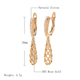 Glossy Rose Weaving Dangle Earrings Ethnic Bride Wedding Jewelry