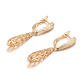 Glossy Rose Weaving Dangle Earrings Ethnic Bride Wedding Jewelry
