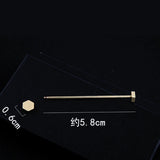 Men Hexagon Bar Collar Pin Tie Clip Clasp Brooch Party Gift