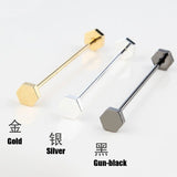 Men Hexagon Bar Collar Pin Tie Clip Clasp Brooch Party Gift