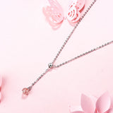 Natural Strawberry Crystal Moonstone Tassel Necklace