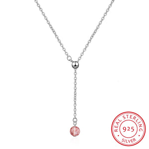 Natural Strawberry Crystal Moonstone Tassel Necklace