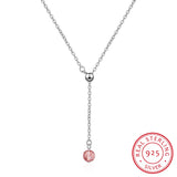 Natural Strawberry Crystal Moonstone Tassel Necklace