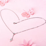 Natural Strawberry Crystal Moonstone Tassel Necklace