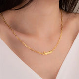 Stainless Steel Hot Paperclip Chain Necklace Custom Name Pendant 18K Jewelry