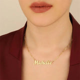 Stainless Steel Hot Paperclip Chain Necklace Custom Name Pendant 18K Jewelry