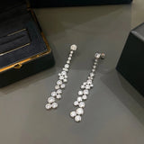 925 Silver Wedding Tassel Stud Earrings for Women