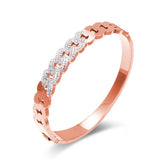 18K Plated Punk Bracelet CZ Crystal Bangle For Men Women