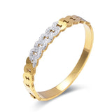 18K Plated Punk Bracelet CZ Crystal Bangle For Men Women