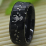 Tungsten Buck&Deer Tracks Ring - Wedding Engagement Ring
