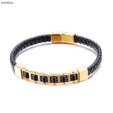 Hot Twist Stainless Steel Men Cable Wire Bangle Bracelets